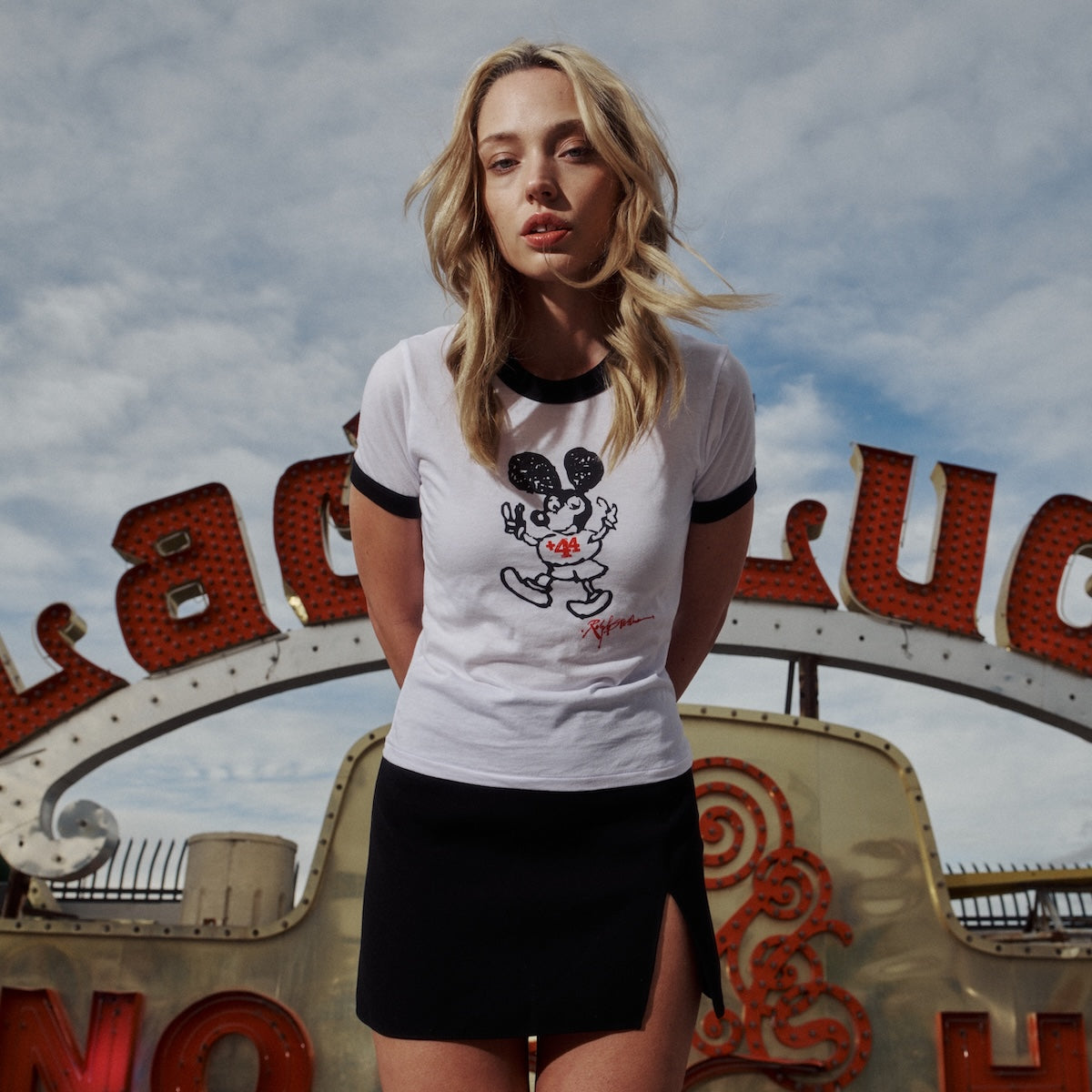 Lucky Baby Rib Tee - White