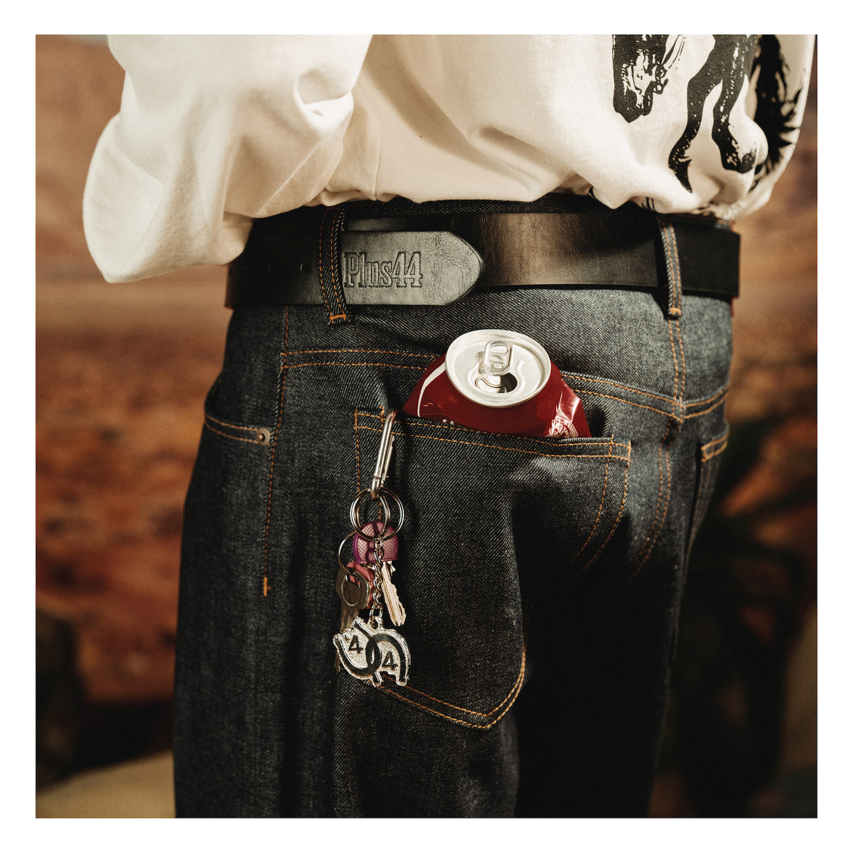 Bucking Bronco Belt - Black/Silver