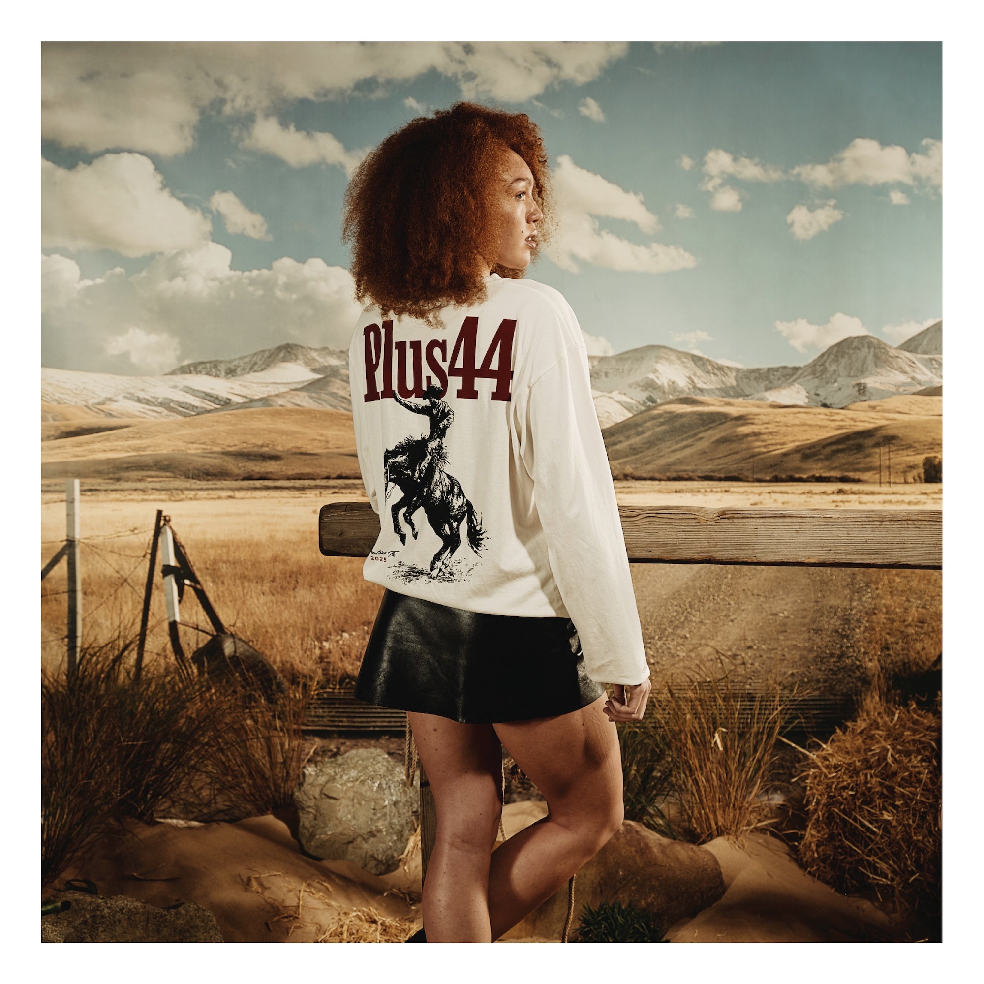 Saddle Up Long Sleeve Tee - White – PLUS 44