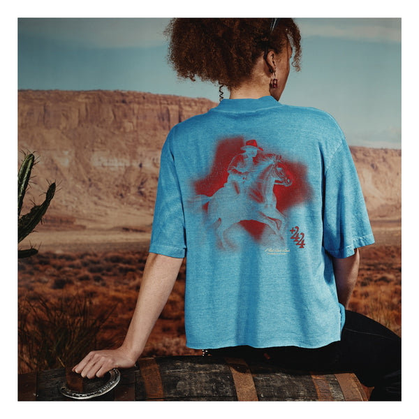 Texas Shade Boxy Tee - Washed Blue