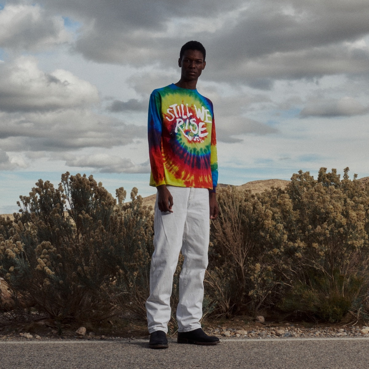 Sin City Tie Dye Long Sleeve Tee - Rainbow