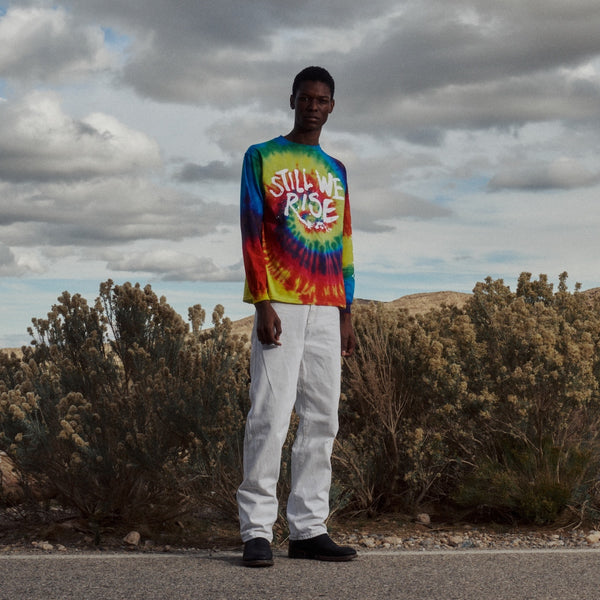 Sin City Tie Dye Long Sleeve Tee - Rainbow