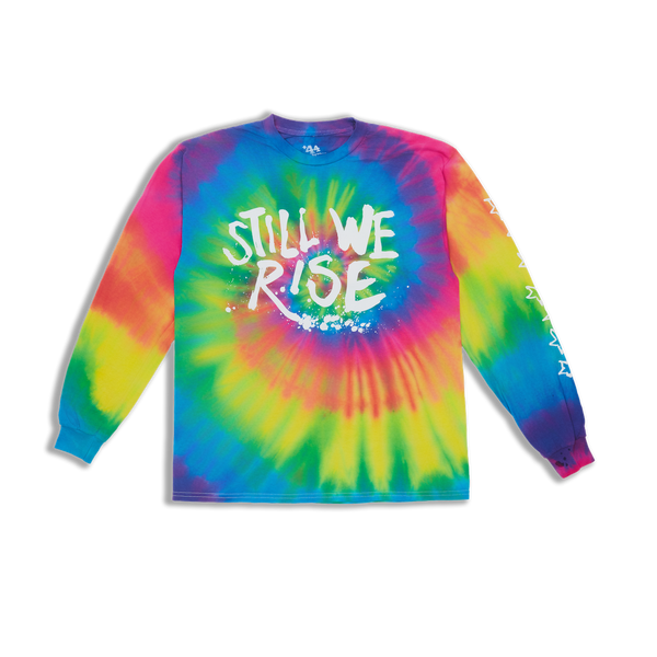 Sin City Tie Dye Long Sleeve Tee - Rainbow