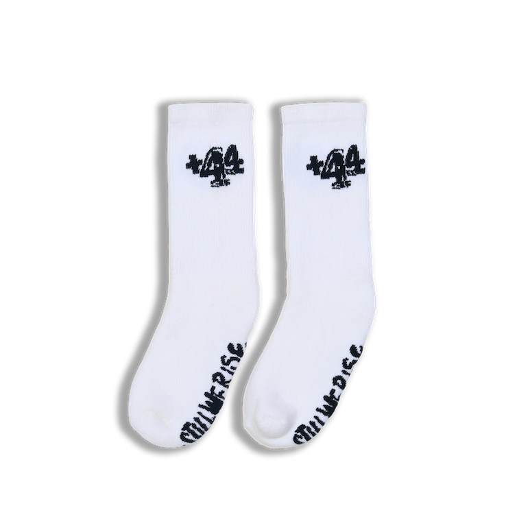 Ribbed +44 Socks - White