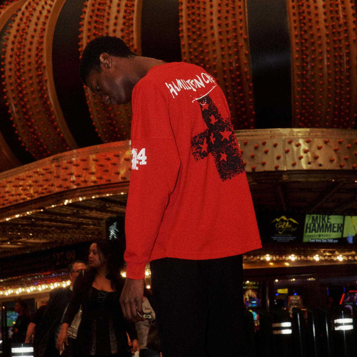 Steadman Stars Jersey Long Sleeve Tee - Red