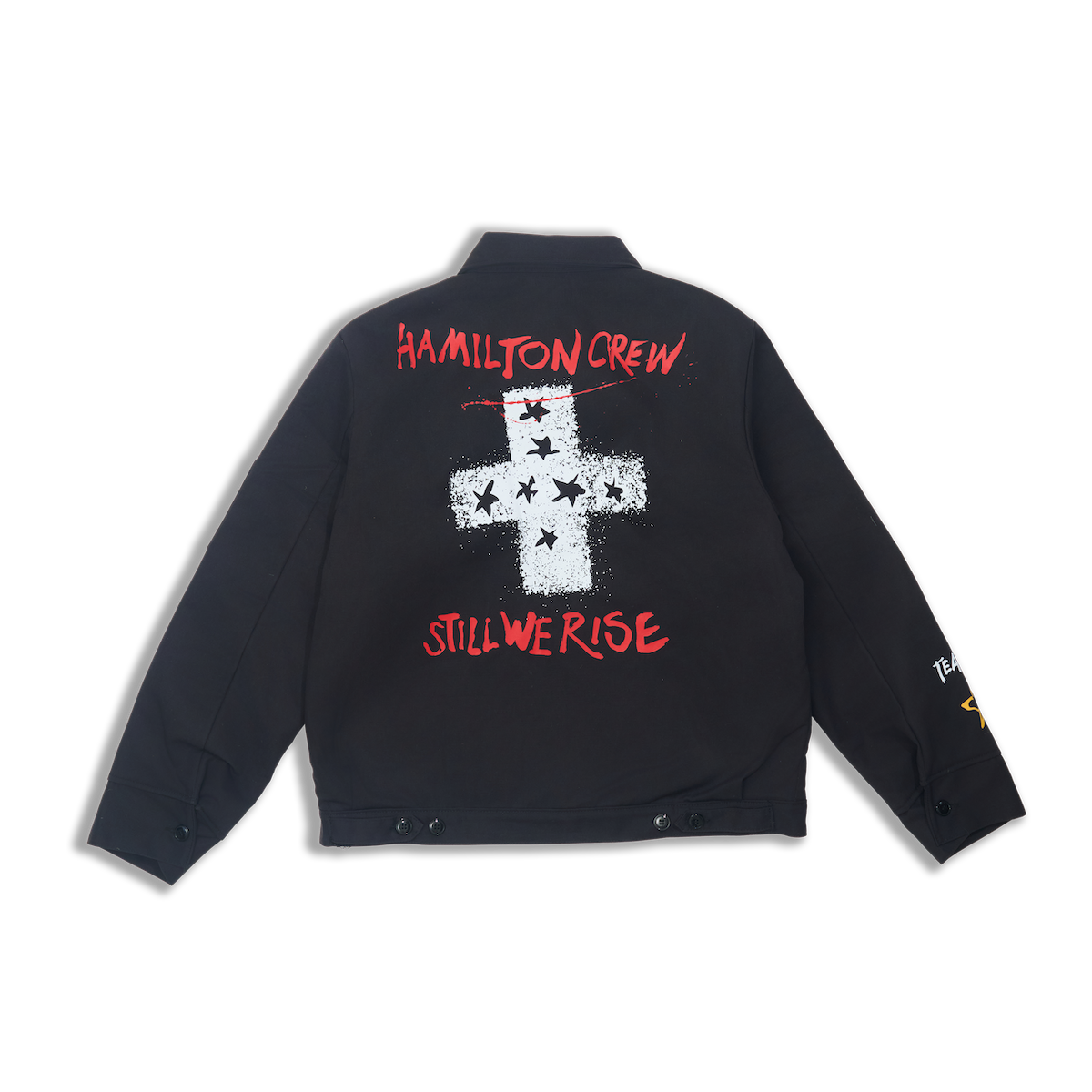 Steadman Stars Zip Up Quilted Jacket - Black