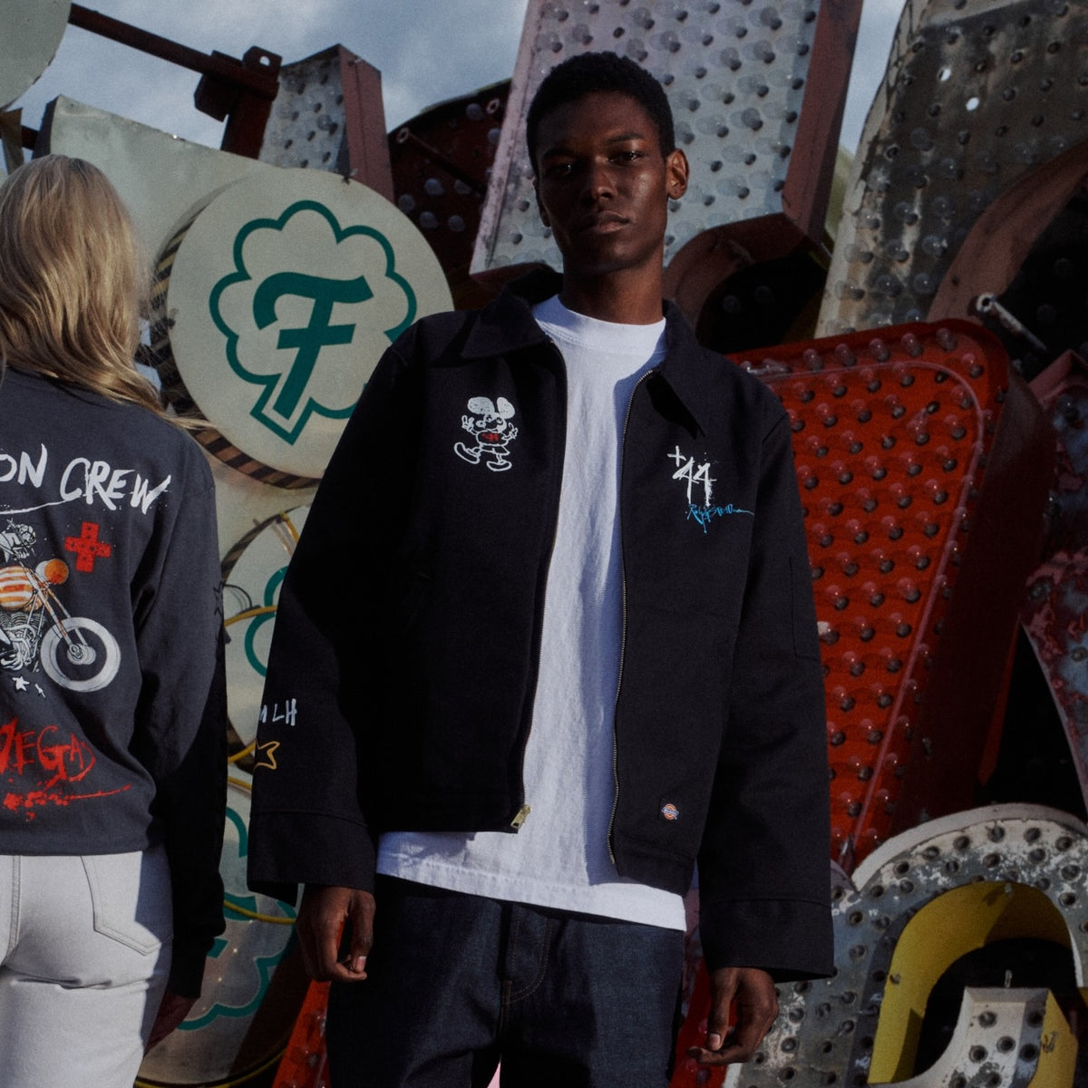 Steadman Stars Zip Up Quilted Jacket - Black