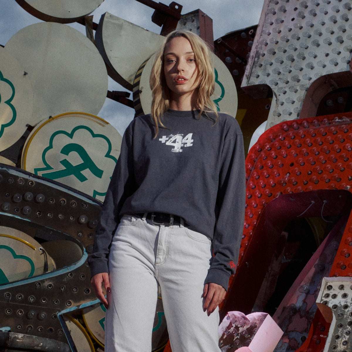 Vegas Moto Ride Classic Long Sleeve Tee - Slate Grey