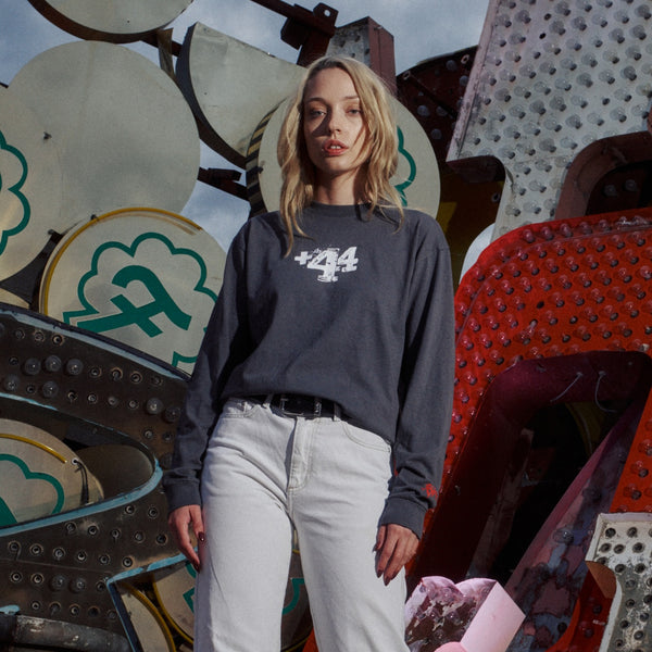 Vegas Moto Ride Classic Long Sleeve Tee - Slate Grey