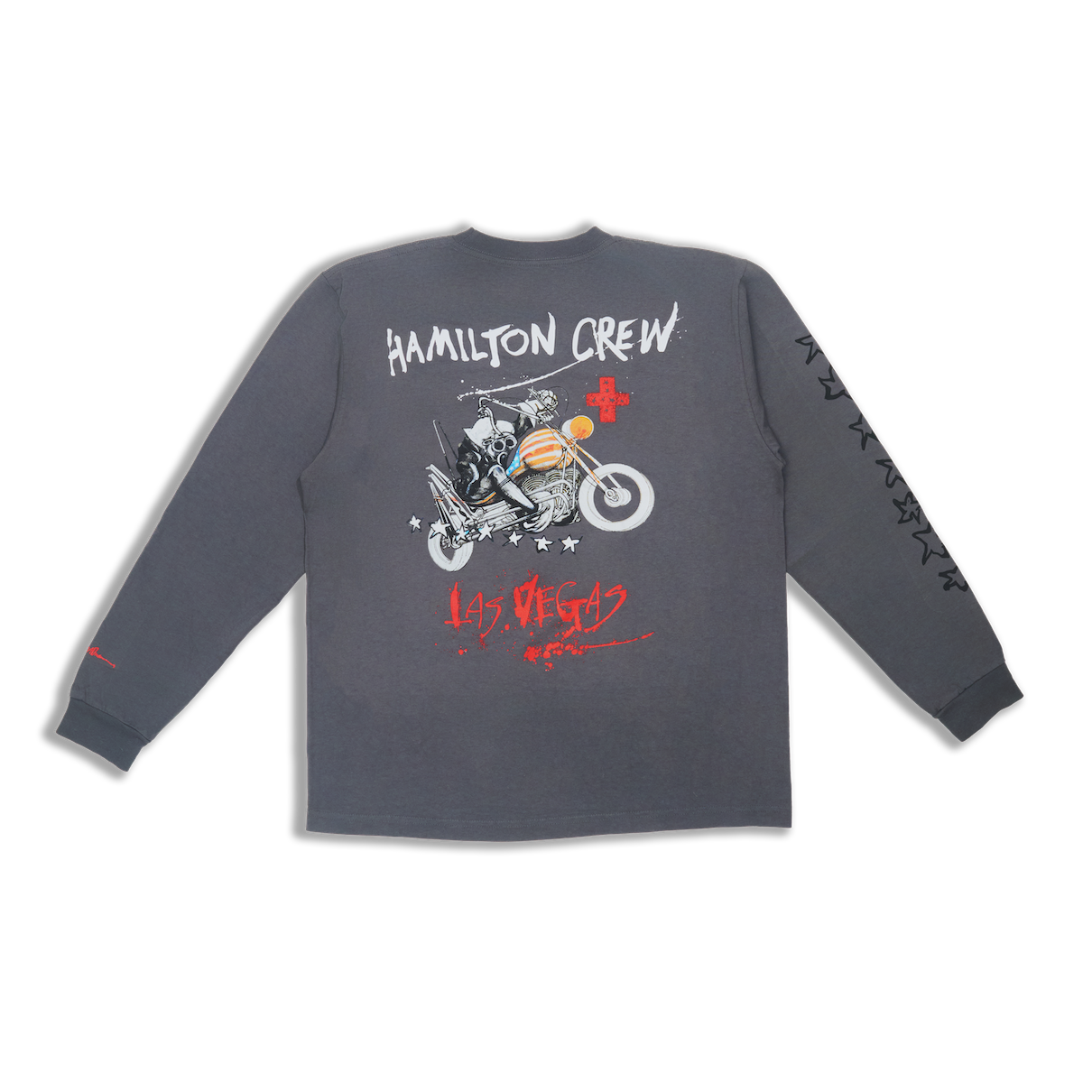 Vegas Moto Ride Classic Long Sleeve Tee - Slate Grey
