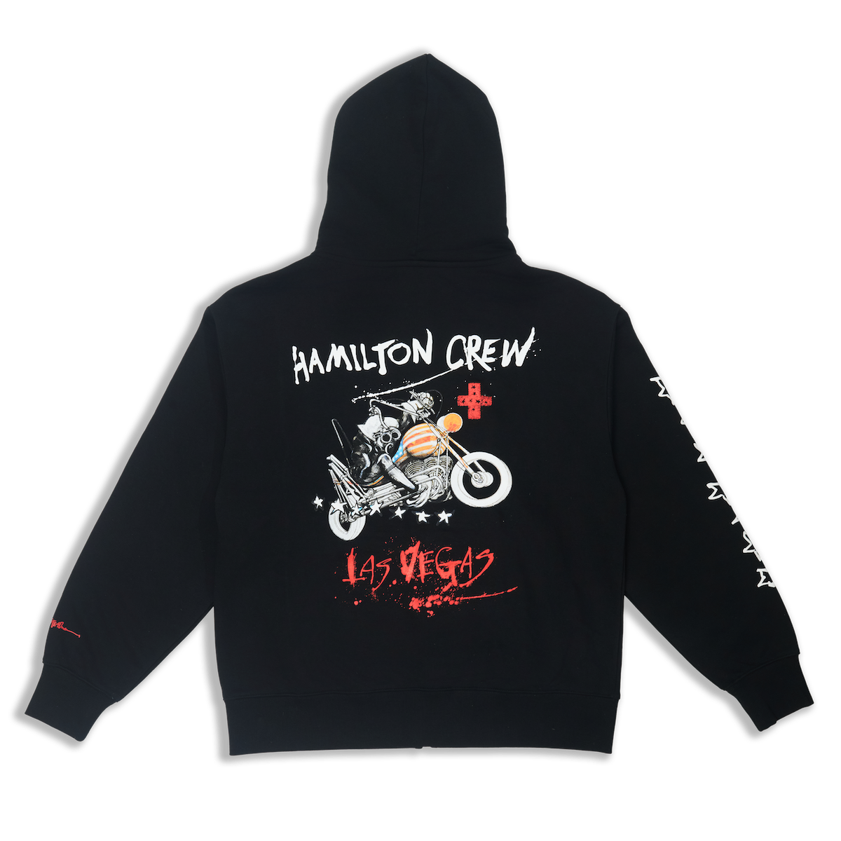 Vegas Moto Ride Zip Up Hoodie - Black