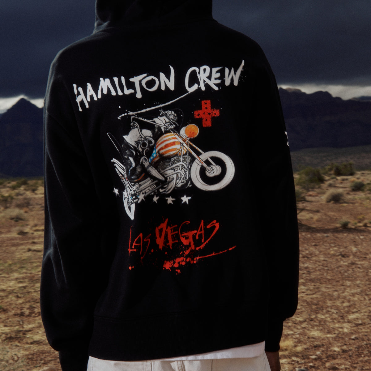 Vegas Moto Ride Zip Up Hoodie - Black